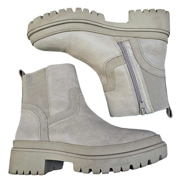 Lug Sole Chelsea Boots Tan Leather Lucky Brand Eabile Size 8 Chunky Platform - Picture 13 of 13